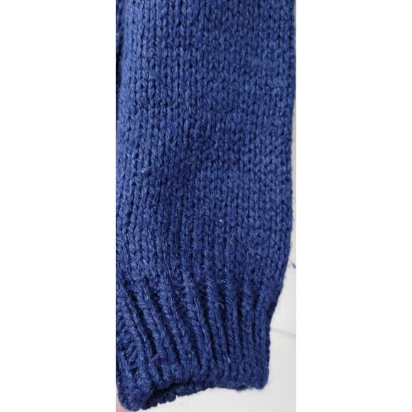 Jamie Scott Women's Knitted by Hand Ramie Wool Sweater Navy Blue Fair Isle S - Picture 8 of 10